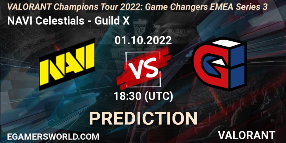 Prognoza NAVI Celestials - Guild X. 01.10.2022 at 18:30, VALORANT, VCT 2022: Game Changers EMEA Series 3