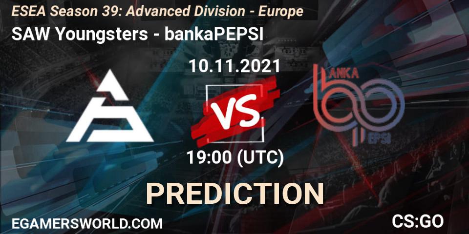 Prognoza SAW Youngsters - bankaPEPSI. 10.11.2021 at 19:00, Counter-Strike (CS2), ESEA Season 39: Advanced Division - Europe