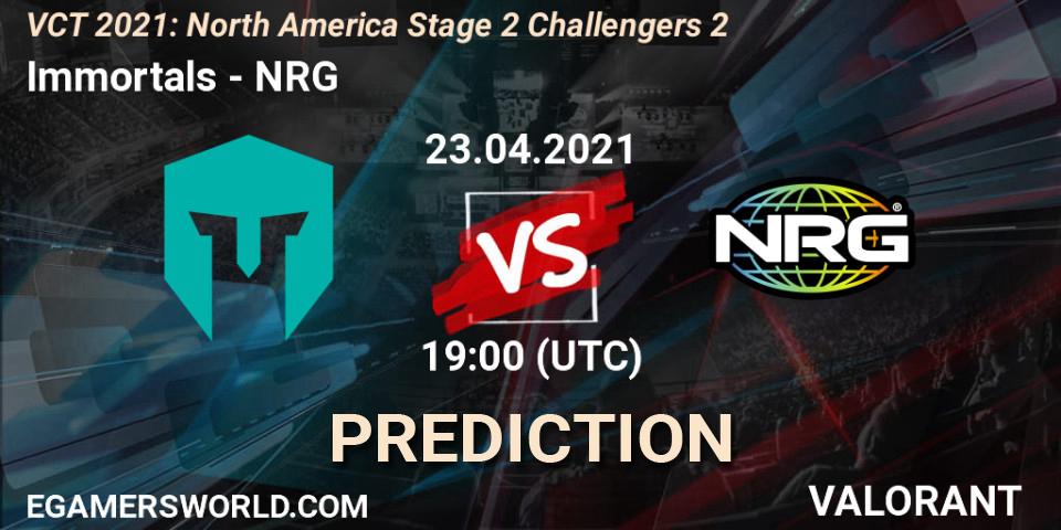 Prognoza Immortals - NRG. 23.04.2021 at 19:00, VALORANT, VCT 2021: North America Stage 2 Challengers 2