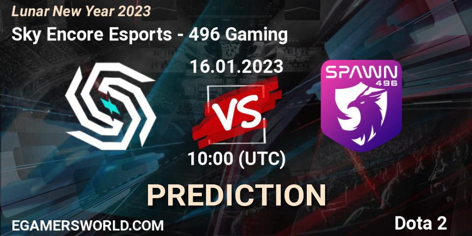 Prognoza Sky Encore Esports - 496 Gaming. 16.01.2023 at 10:00, Dota 2, Lunar New Year 2023
