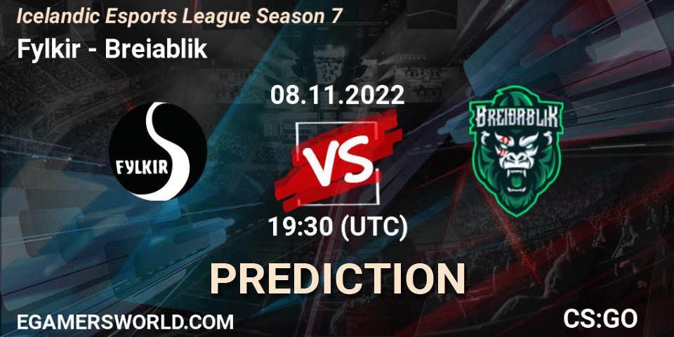 Prognoza Fylkir - Breiðablik. 08.11.2022 at 19:30, Counter-Strike (CS2), Icelandic Esports League Season 7