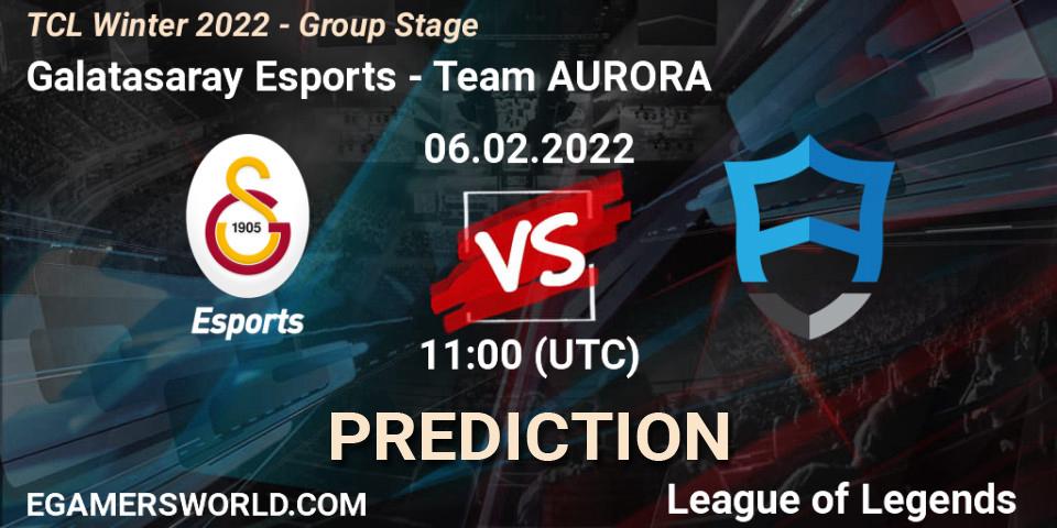 Prognoza Galatasaray Esports - Team AURORA. 06.02.22, LoL, TCL Winter 2022 - Group Stage