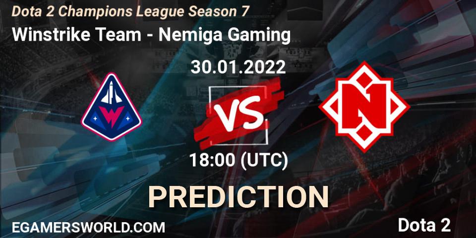 Prognoza Winstrike Team - Nemiga Gaming. 28.01.2022 at 15:00, Dota 2, Dota 2 Champions League 2022 Season 7