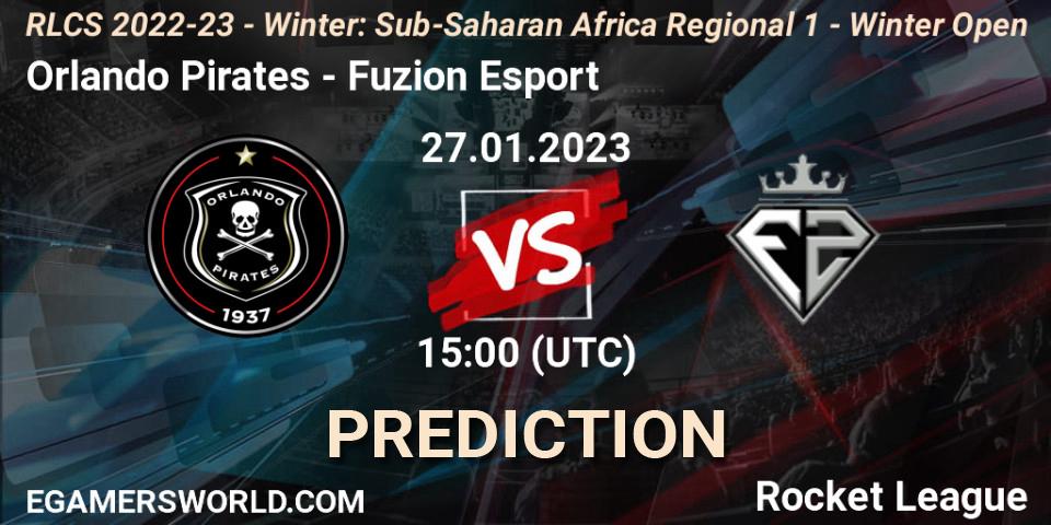 Prognoza Orlando Pirates - Fuzion Esport. 27.01.2023 at 15:00, Rocket League, RLCS 2022-23 - Winter: Sub-Saharan Africa Regional 1 - Winter Open