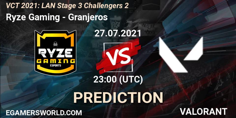 Prognoza Ryze Gaming - Granjeros. 27.07.2021 at 23:00, VALORANT, VCT 2021: LAN Stage 3 Challengers 2