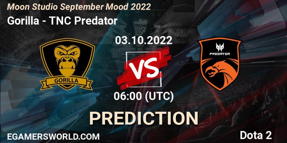 Prognoza Gorilla - TNC Predator. 03.10.2022 at 07:46, Dota 2, Moon Studio September Mood 2022