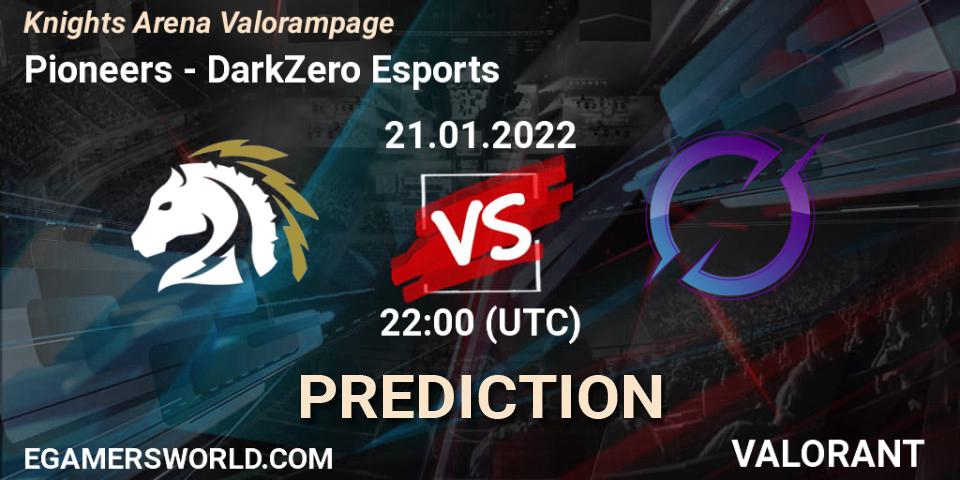Prognoza Pioneers - DarkZero Esports. 21.01.2022 at 22:00, VALORANT, Knights Arena Valorampage
