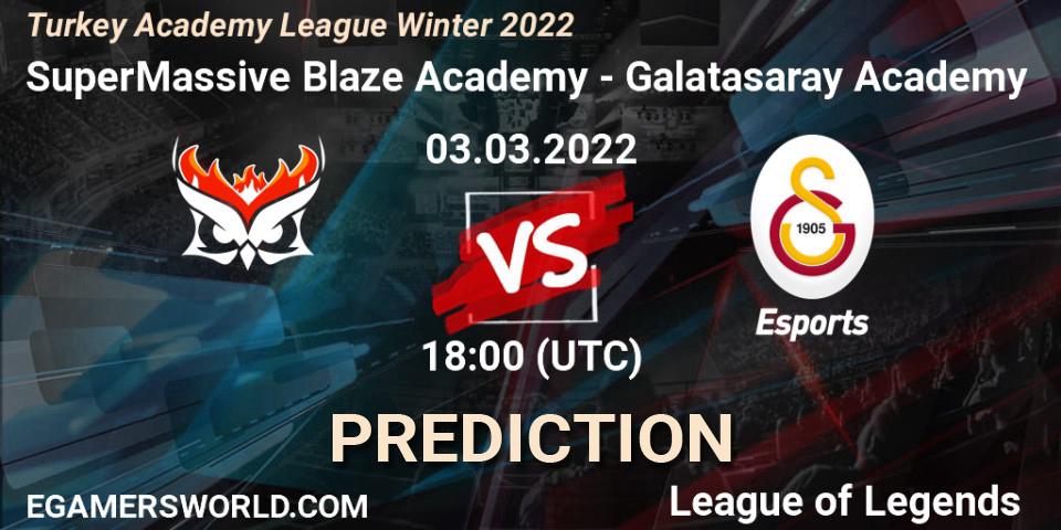 Prognoza SuperMassive Blaze Academy - Galatasaray Academy. 03.03.2022 at 18:15, LoL, Turkey Academy League Winter 2022