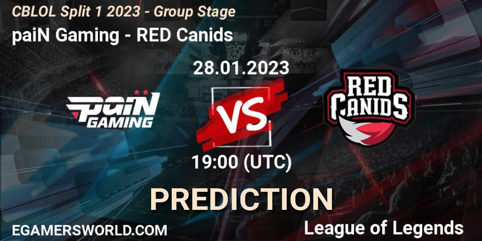 Prognoza paiN Gaming - RED Canids. 28.01.23, LoL, CBLOL Split 1 2023 - Group Stage