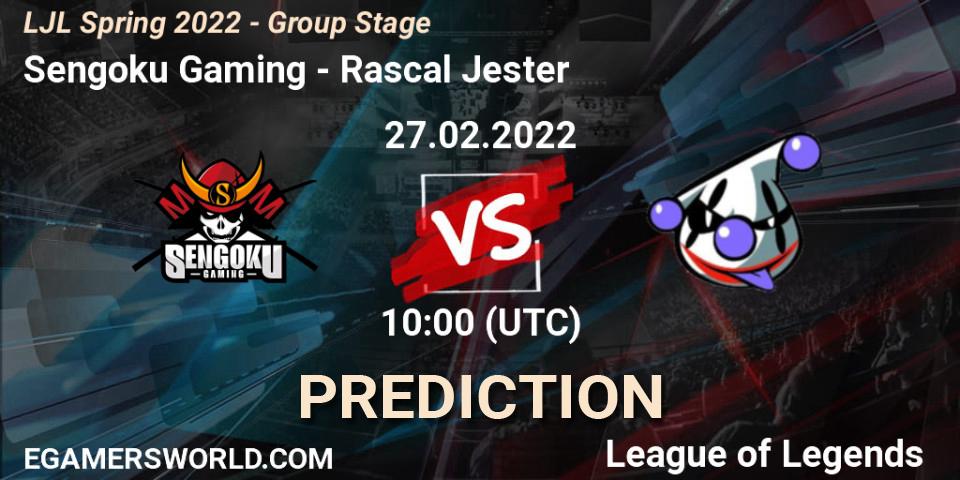 Prognoza Sengoku Gaming - Rascal Jester. 27.02.2022 at 10:00, LoL, LJL Spring 2022 - Group Stage