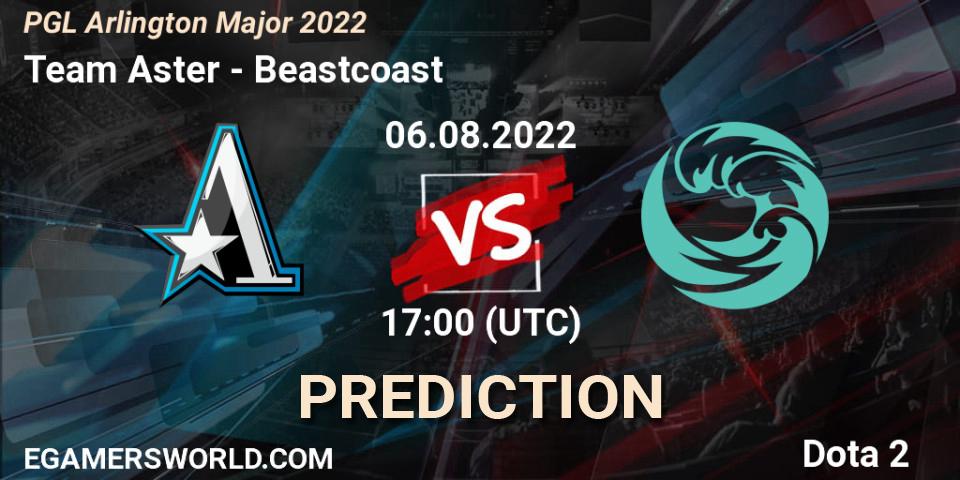 Prognoza Team Aster - Beastcoast. 06.08.2022 at 17:28, Dota 2, PGL Arlington Major 2022 - Group Stage