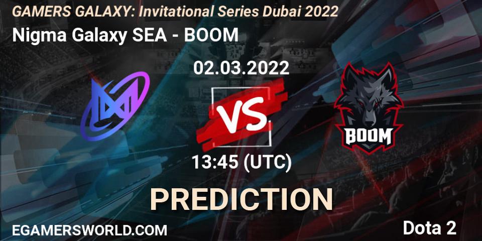 Prognoza Nigma Galaxy SEA - BOOM. 02.03.2022 at 13:21, Dota 2, GAMERS GALAXY: Invitational Series Dubai 2022