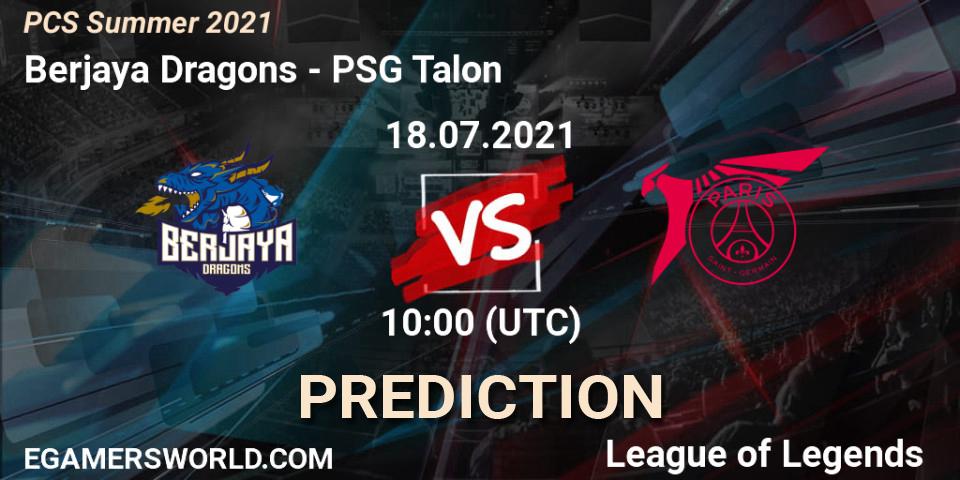 Prognoza Berjaya Dragons - PSG Talon. 18.07.2021 at 10:00, LoL, PCS Summer 2021