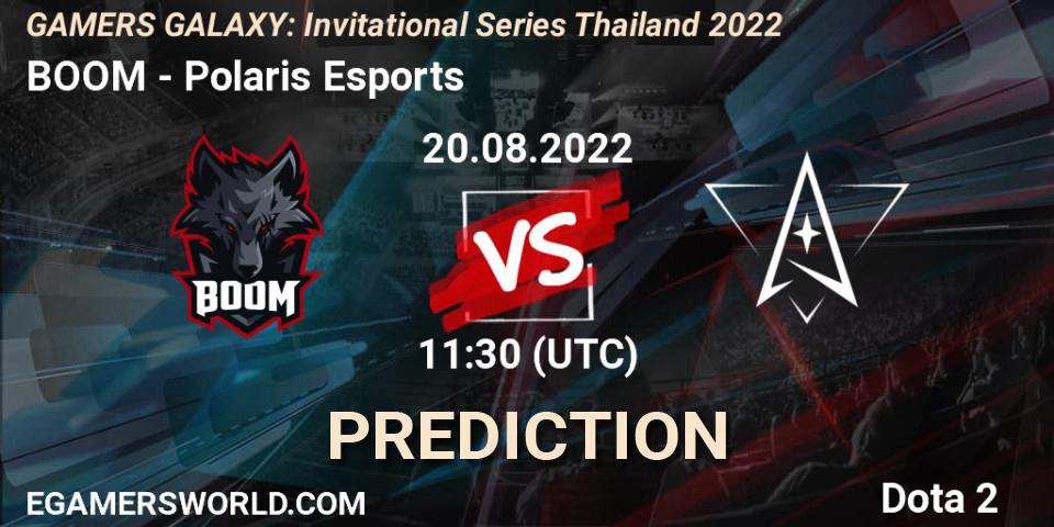 Prognoza BOOM - Polaris Esports. 20.08.2022 at 11:30, Dota 2, GAMERS GALAXY: Invitational Series Thailand 2022