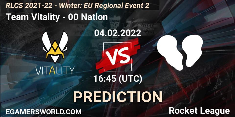 Prognoza Team Vitality - 00 Nation. 04.02.2022 at 16:45, Rocket League, RLCS 2021-22 - Winter: EU Regional Event 2
