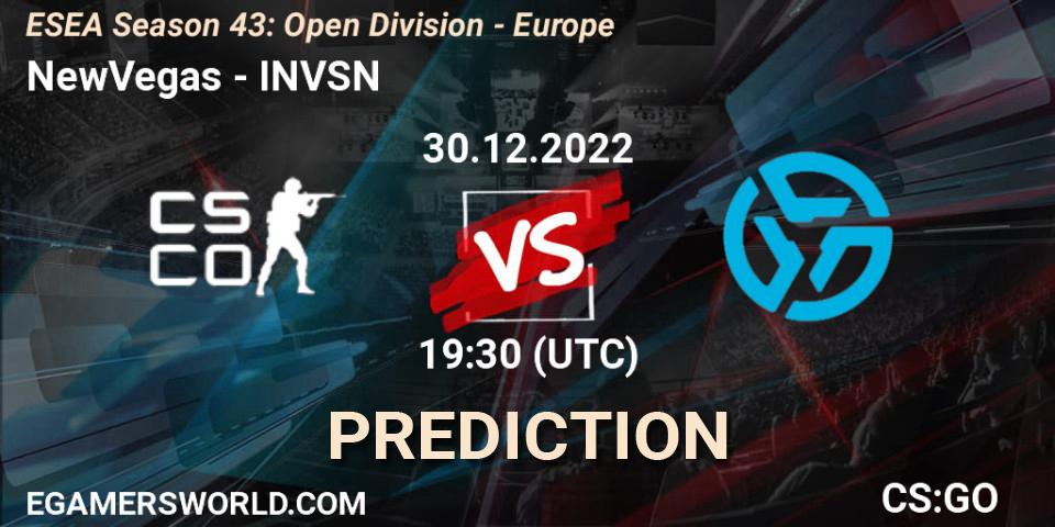 Prognoza NewVegas - INVSN. 30.12.2022 at 19:30, Counter-Strike (CS2), ESEA Season 43: Open Division - Europe