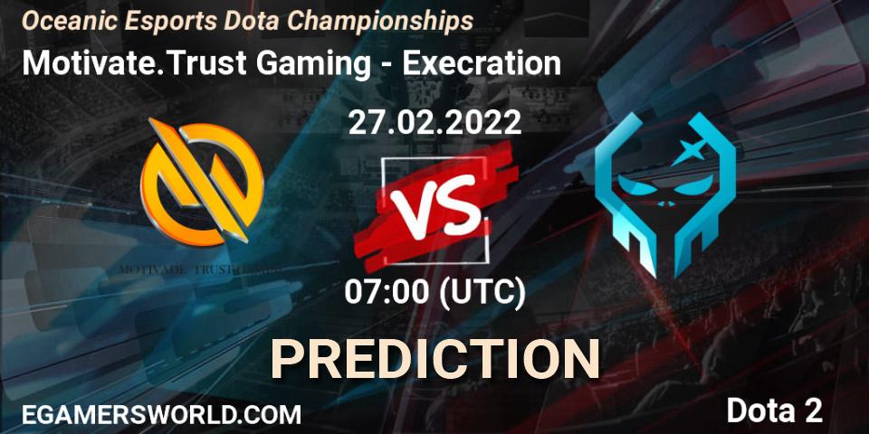 Prognoza Motivate.Trust Gaming - Execration. 27.02.2022 at 07:01, Dota 2, Oceanic Esports Dota Championships