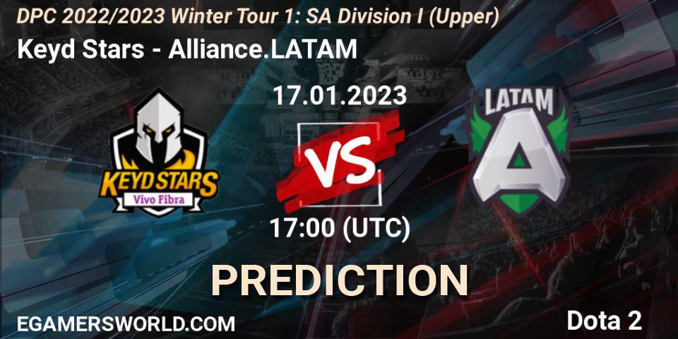Prognoza Keyd Stars - Alliance.LATAM. 17.01.2023 at 17:19, Dota 2, DPC 2022/2023 Winter Tour 1: SA Division I (Upper) 