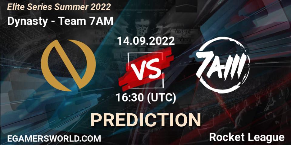 Prognoza Dynasty - Team 7AM. 14.09.2022 at 16:30, Rocket League, Elite Series Summer 2022