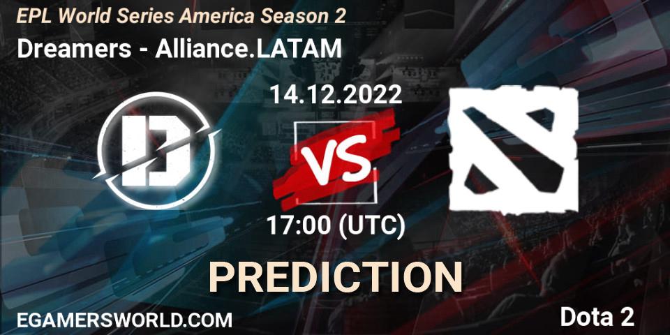 Prognoza Dreamers - Alliance.LATAM. 14.12.2022 at 17:00, Dota 2, EPL World Series America Season 2