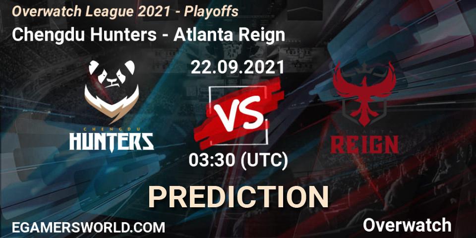 Prognoza Chengdu Hunters - Atlanta Reign. 22.09.2021 at 03:30, Overwatch, Overwatch League 2021 - Playoffs