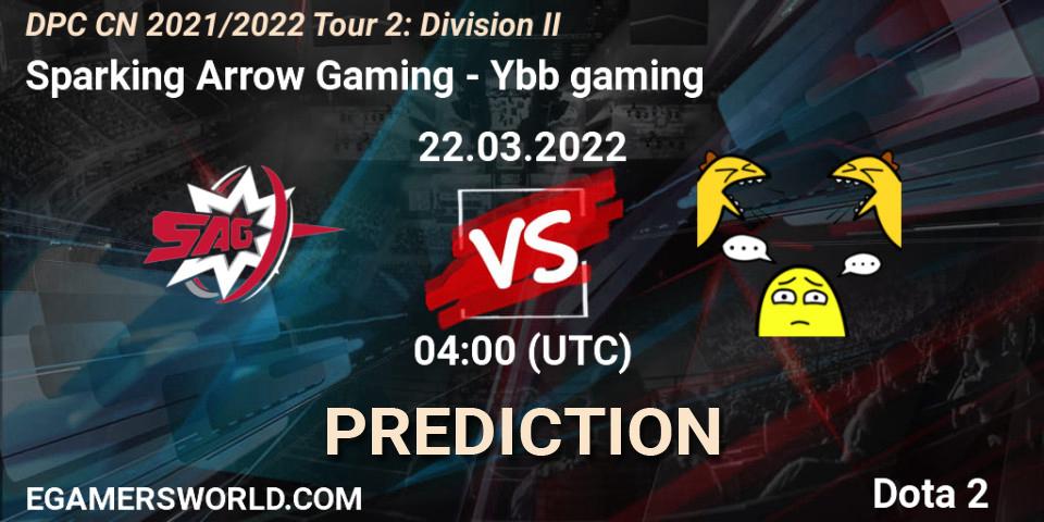Prognoza Sparking Arrow Gaming - Ybb gaming. 22.03.22, Dota 2, DPC 2021/2022 Tour 2: CN Division II (Lower)