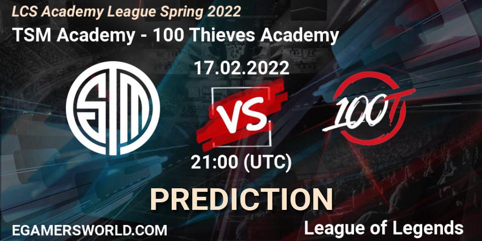 Prognoza TSM Academy - 100 Thieves Academy. 17.02.2022 at 21:00, LoL, LCS Academy League Spring 2022