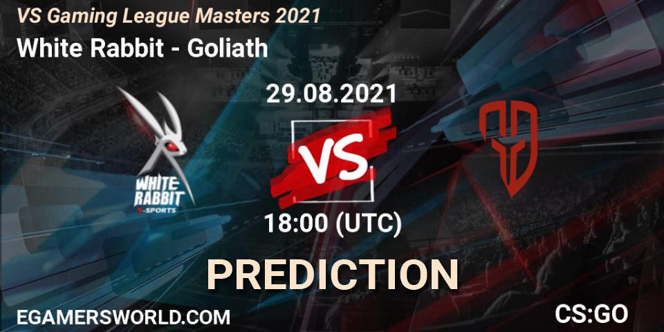 Prognoza White Rabbit - Goliath. 29.08.2021 at 18:30, Counter-Strike (CS2), VS Gaming League Masters 2021