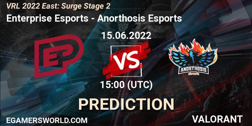 Prognoza Enterprise Esports - Anorthosis Esports. 15.06.2022 at 15:00, VALORANT, VRL 2022 East: Surge Stage 2
