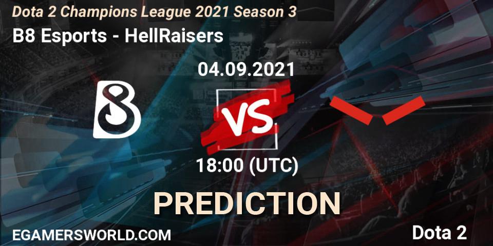 Prognoza B8 Esports - HellRaisers. 04.09.2021 at 18:00, Dota 2, Dota 2 Champions League 2021 Season 3