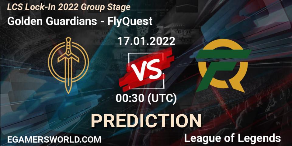 Prognoza Golden Guardians - FlyQuest. 17.01.2022 at 00:30, LoL, LCS Lock-In 2022 Group Stage