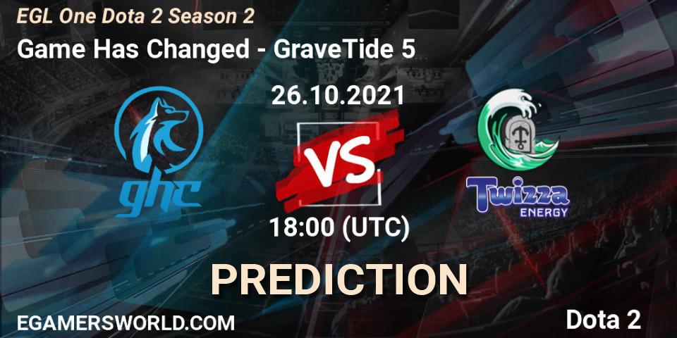 Prognoza Game Has Changed - GraveTide 5. 31.10.2021 at 19:43, Dota 2, EGL One Dota 2 Season 2