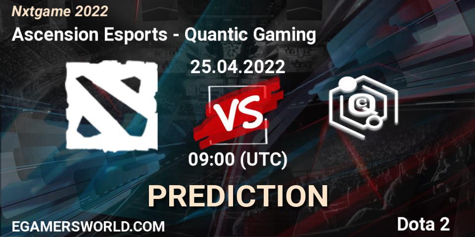 Prognoza Ascension Esports - Quantic Gaming. 25.04.2022 at 08:55, Dota 2, Nxtgame 2022