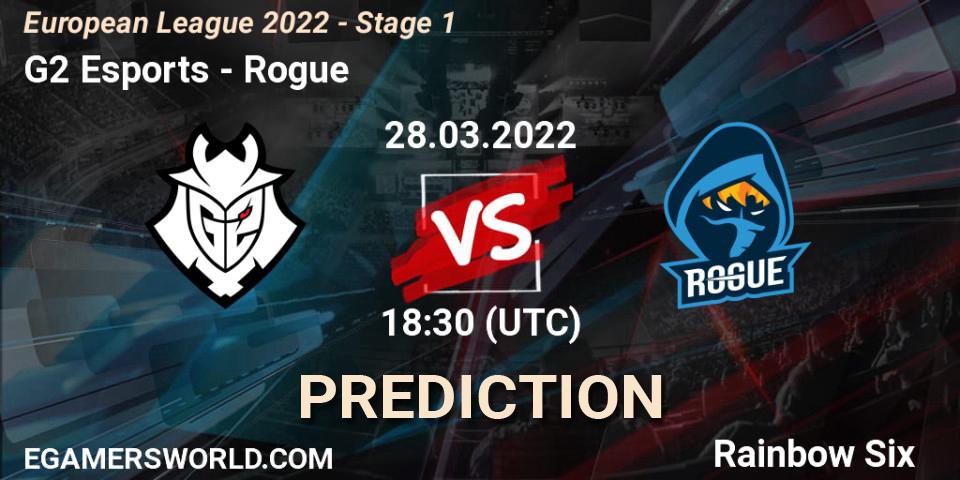Prognoza G2 Esports - Rogue. 28.03.2022 at 18:30, Rainbow Six, European League 2022 - Stage 1