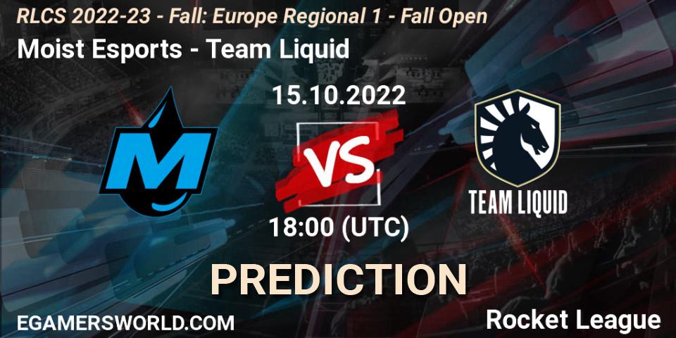Prognoza Moist Esports - Team Liquid. 15.10.2022 at 18:25, Rocket League, RLCS 2022-23 - Fall: Europe Regional 1 - Fall Open