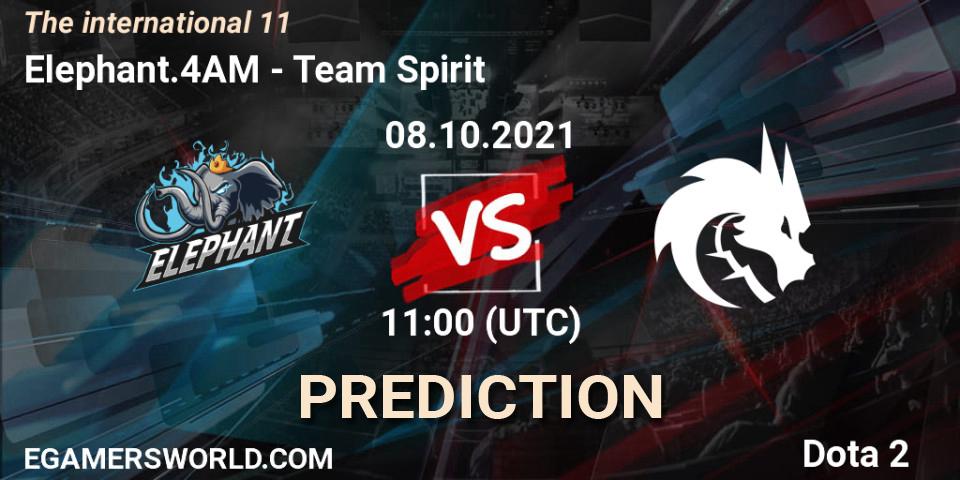Prognoza Elephant.4AM - Team Spirit. 08.10.2021 at 12:02, Dota 2, The Internationa 2021