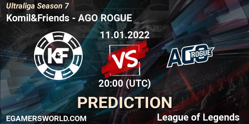 Prognoza Komil&Friends - AGO ROGUE. 11.01.2022 at 20:00, LoL, Ultraliga Season 7