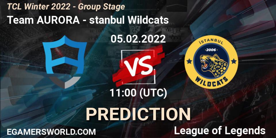 Prognoza Team AURORA - İstanbul Wildcats. 05.02.2022 at 11:00, LoL, TCL Winter 2022 - Group Stage