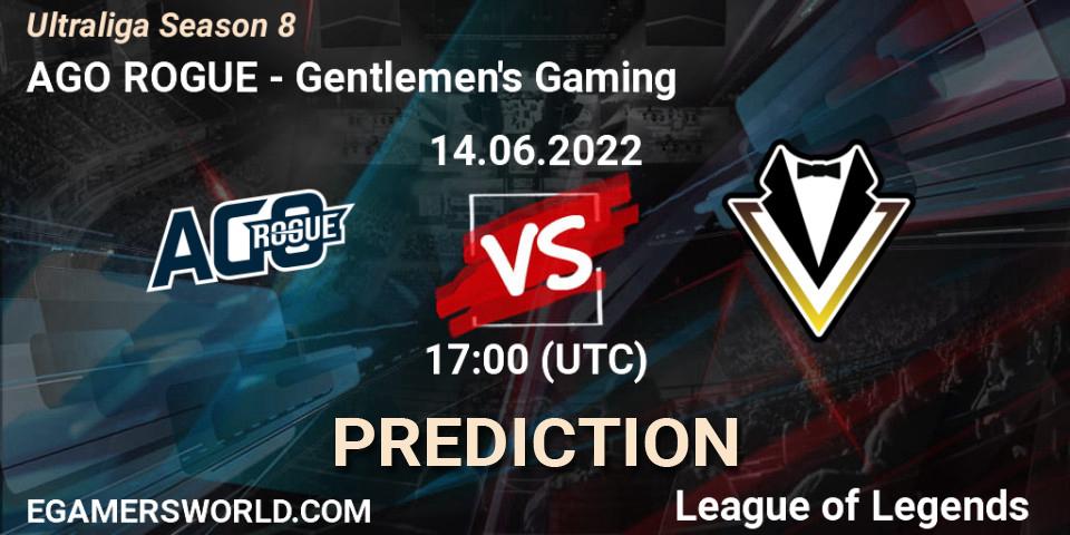 Prognoza AGO ROGUE - Gentlemen's Gaming. 14.06.2022 at 17:00, LoL, Ultraliga Season 8