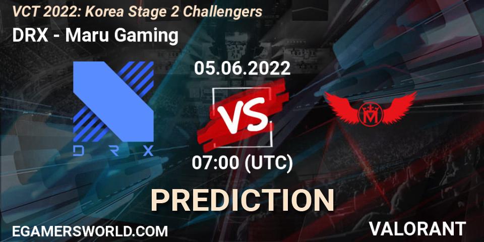 Prognoza DRX - Maru Gaming. 05.06.2022 at 07:00, VALORANT, VCT 2022: Korea Stage 2 Challengers