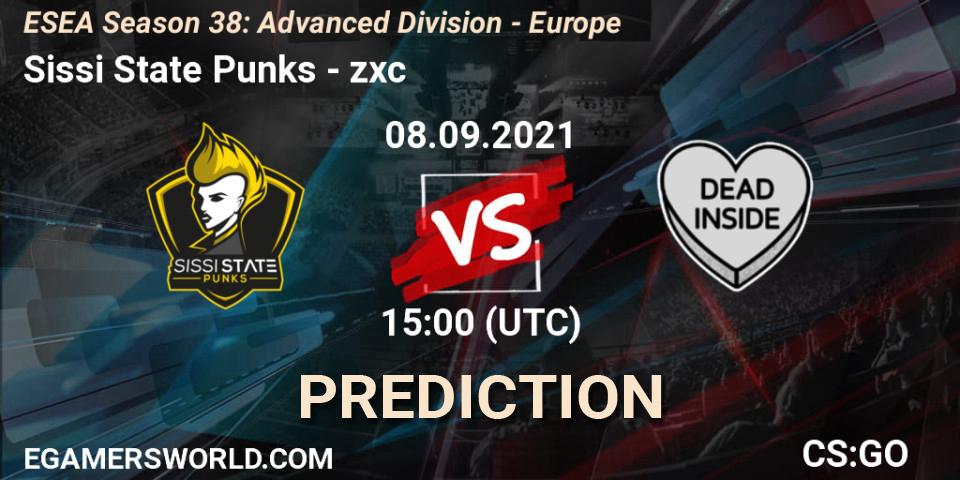 Prognoza Sissi State Punks - zxc. 08.09.2021 at 15:00, Counter-Strike (CS2), ESEA Season 38: Advanced Division - Europe