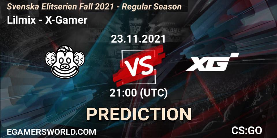 Prognoza Lilmix - X-Gamer. 23.11.2021 at 21:00, Counter-Strike (CS2), Svenska Elitserien Fall 2021 - Regular Season