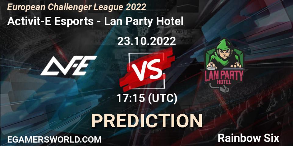 Prognoza Activit-E Esports - Lan Party Hotel. 23.10.2022 at 17:15, Rainbow Six, European Challenger League 2022