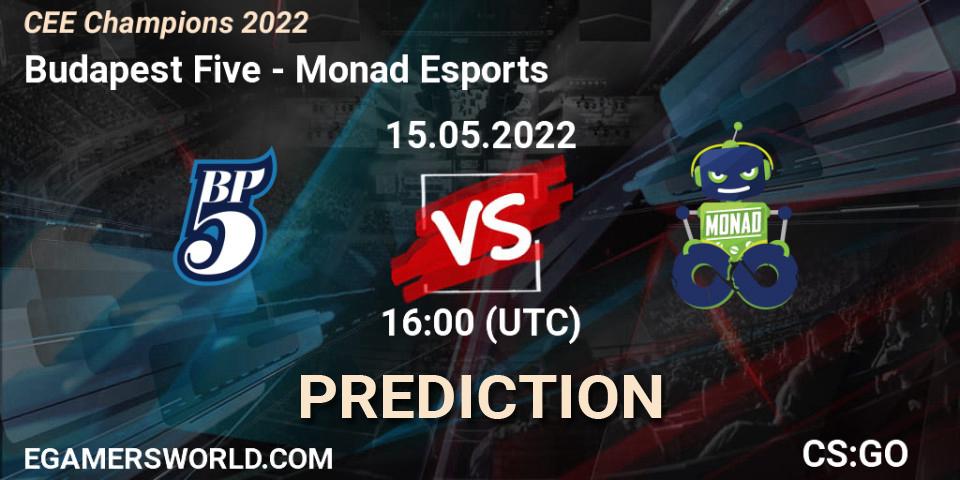 Prognoza Budapest Five - Monad Esports. 15.05.2022 at 16:00, Counter-Strike (CS2), CEE Champions 2022