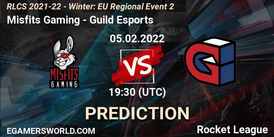 Prognoza Misfits Gaming - Guild Esports. 05.02.2022 at 19:30, Rocket League, RLCS 2021-22 - Winter: EU Regional Event 2