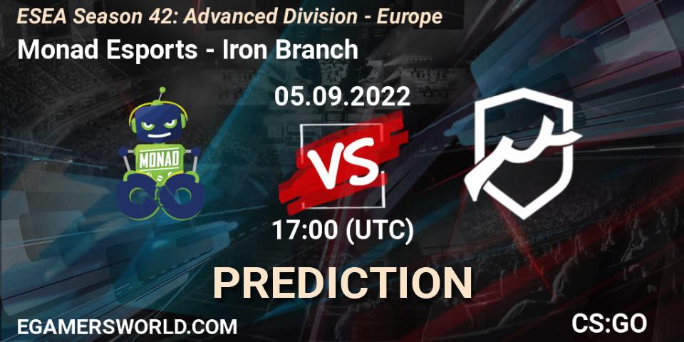 Prognoza Monad Esports - Iron Branch. 05.09.2022 at 17:00, Counter-Strike (CS2), ESEA Season 42: Advanced Division - Europe