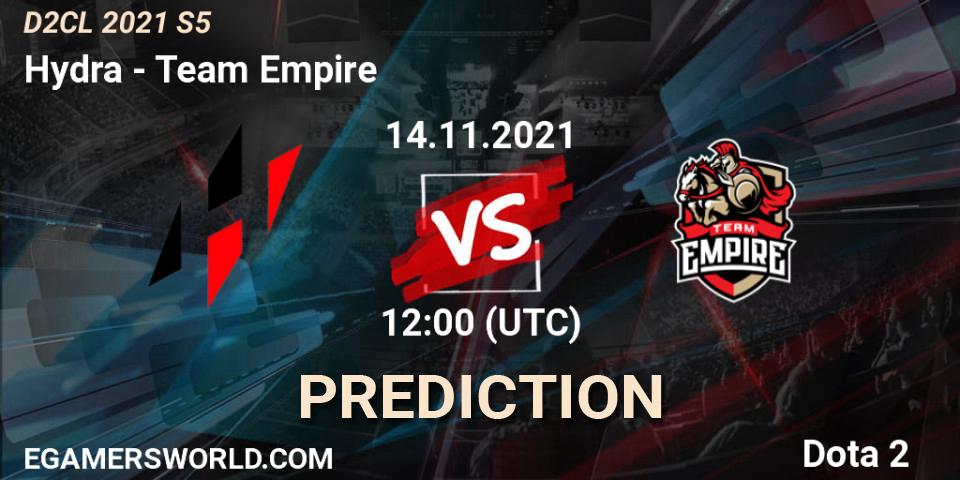 Prognoza Hydra - Team Empire. 14.11.2021 at 12:04, Dota 2, Dota 2 Champions League 2021 Season 5