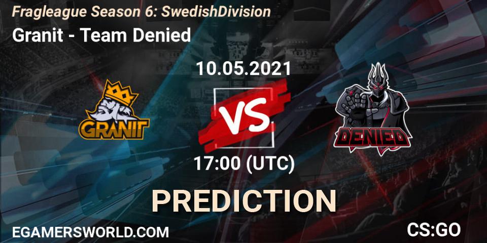 Prognoza Granit - Team Denied. 10.05.2021 at 17:00, Counter-Strike (CS2), Fragleague Season 6: Swedish Division