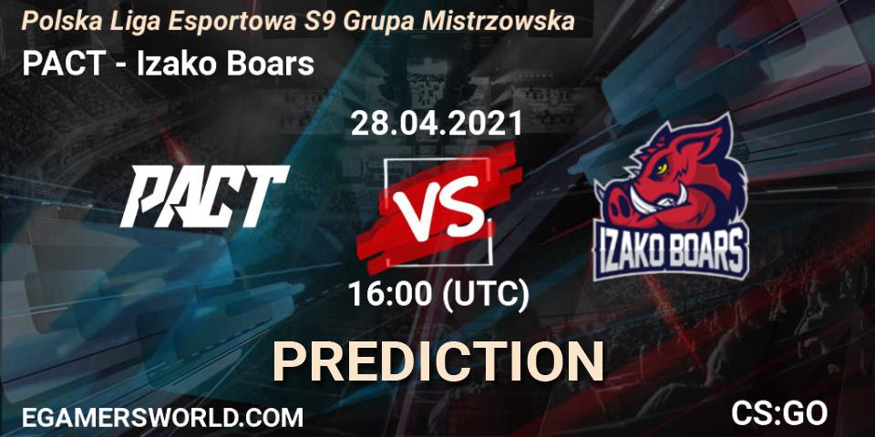 Prognoza PACT - Izako Boars. 28.04.21, CS2 (CS:GO), Polska Liga Esportowa S9 Grupa Mistrzowska