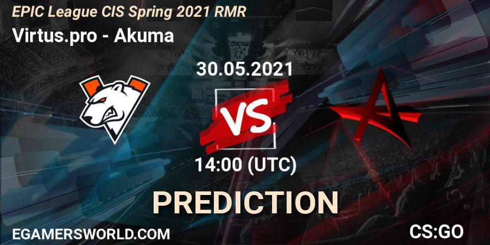 Prognoza Virtus.pro - Akuma. 30.05.2021 at 14:00, Counter-Strike (CS2), EPIC League CIS Spring 2021 RMR